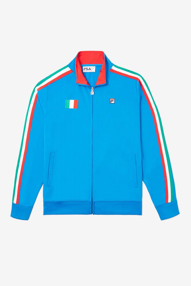 Fila Italy Track Blue Jacket Mens - NZ 57016-DMPV